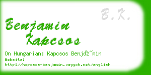 benjamin kapcsos business card